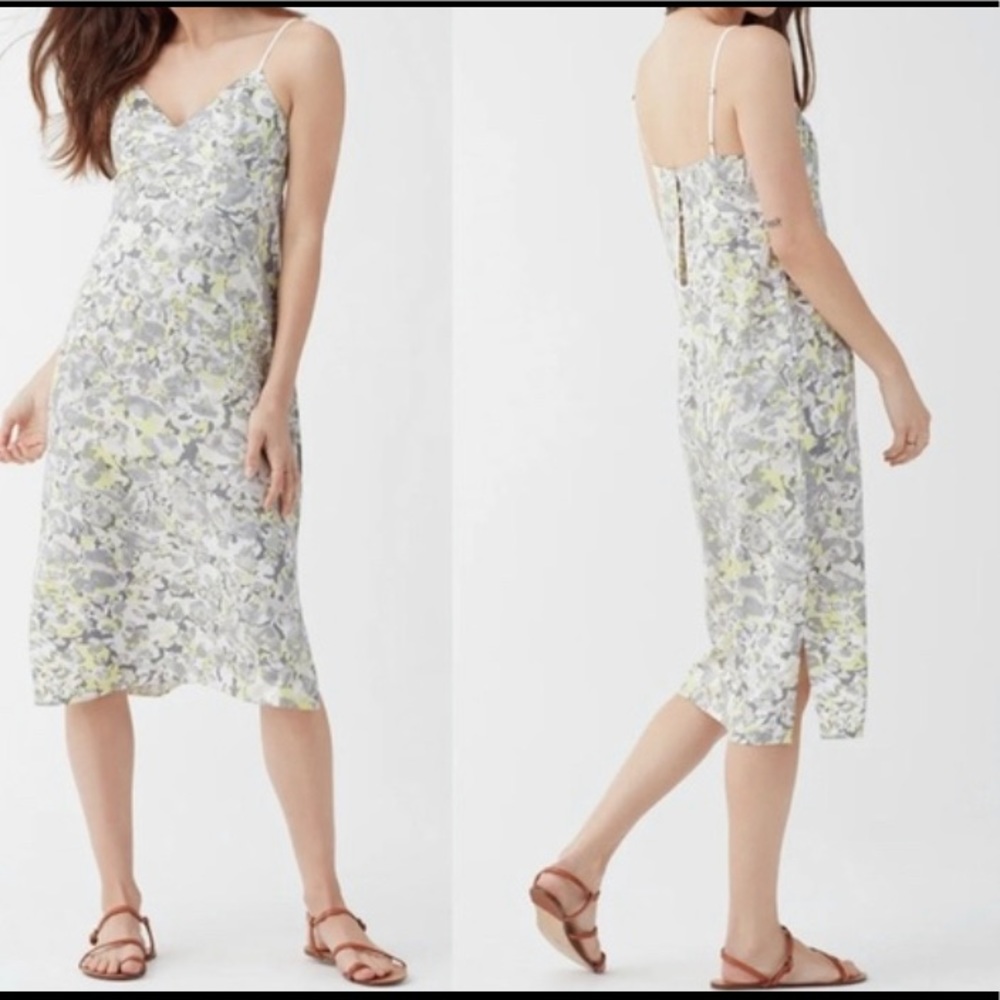 Splendid Skylight Gray Lime Printed Slip Dress Size XS